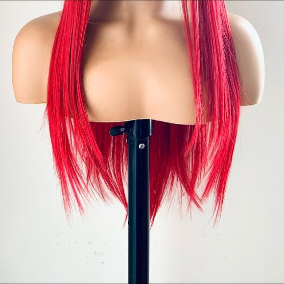 26” Red Long & Straight Lace Front Synthetic Wig - Picture 2 of 12
